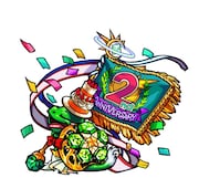 「モンスターストライク」の2周年を記念した「二周年グリーンオクケンチー」。