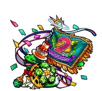 「モンスターストライク」の2周年を記念した「二周年グリーンオクケンチー」。