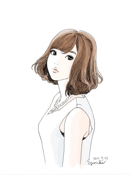 「江口寿史の『5分スケッチ』自分の線をつかむコツ！」に収録されるカット。(c)江口寿史／集英社