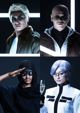 舞台「攻殻機動隊ARISE:GHOST is ALIVE」のキャラクタービジュアル第3弾。左上から時計回りにバトー(八神蓮)、ボーマ(松崎裕)、サイード(吉川麻美)、イバチ(高崎俊吾)。