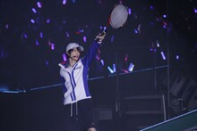 越前リョーマ役の小越勇輝。「みんな、楽しんでる？」