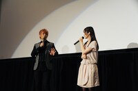 （左から）デビルマン/不動明役の浅沼晋太郎、フランソワーズ・アルヌール（003）役のM・A・O、川越淳監督。