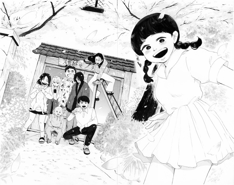 ゴトウユキコによる新連載「きらめきのがおか」のイラスト。