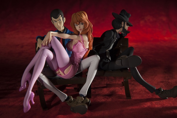 「ルパン三世 CREATOR×CREATOR -LUPIN THE THIRD-」「ルパン三世 CREATOR×CREATOR -FUJIKO MINE-」と次元のフィギュア。