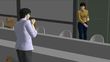 実際の役者の演技をCGに起こしたもの。(c)北条司/NSP 1985