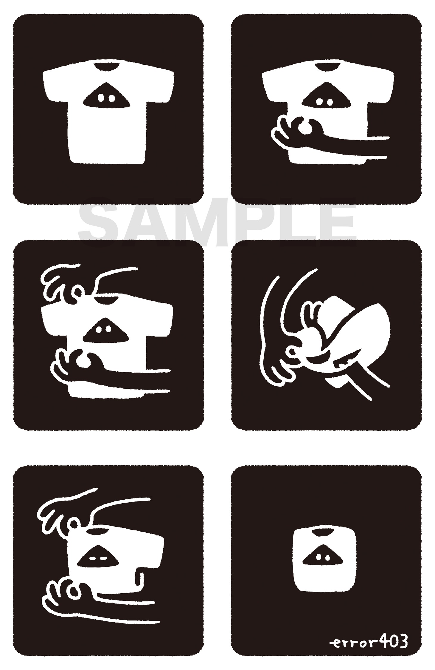 Tシャツにプリントすることができるerror403のイラスト。