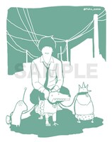 Tシャツにプリントすることができるフクザワのイラスト。