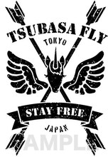 TシャツにプリントすることができるつばさFlｙのロゴ。