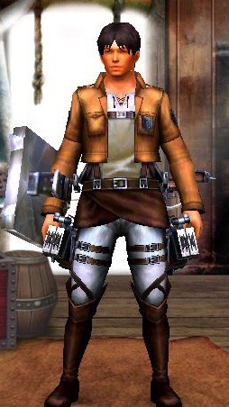 コラボ武器や防具を装備した男性キャラのイメージ。