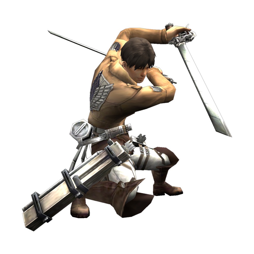 コラボ武器や防具を装備した男性キャラのイメージ。