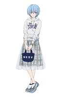 EVANGELION STORE TOKYO-01の4周年記念イラスト。レイが穿いているスカートは「RADIO EVA DUO チェック柄チュールスカート レイモデル」。