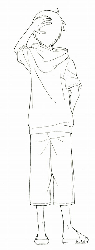 「だがしかし」設定画（鹿田ココノツ・全身）