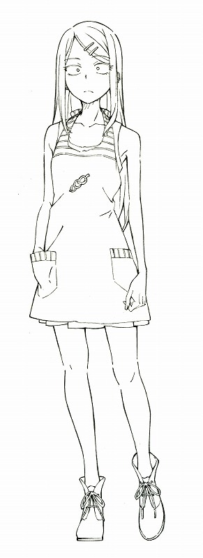 「だがしかし」設定画（遠藤サヤ・全身）