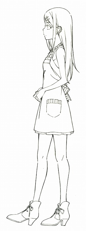 「だがしかし」設定画（遠藤サヤ・全身）