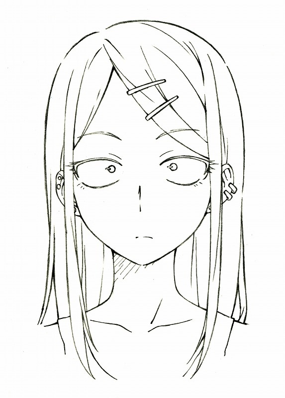 「だがしかし」設定画（遠藤サヤ・表情）