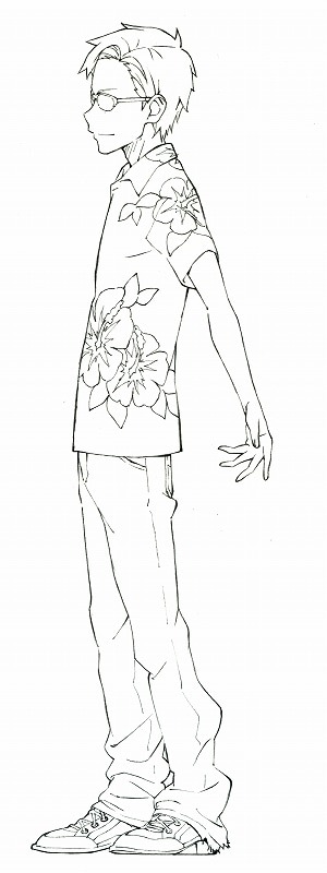 「だがしかし」設定画（遠藤豆・全身）
