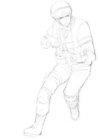 堂上のイラスト。（画像はラフ段階のもの。実際はカラーで着彩される）