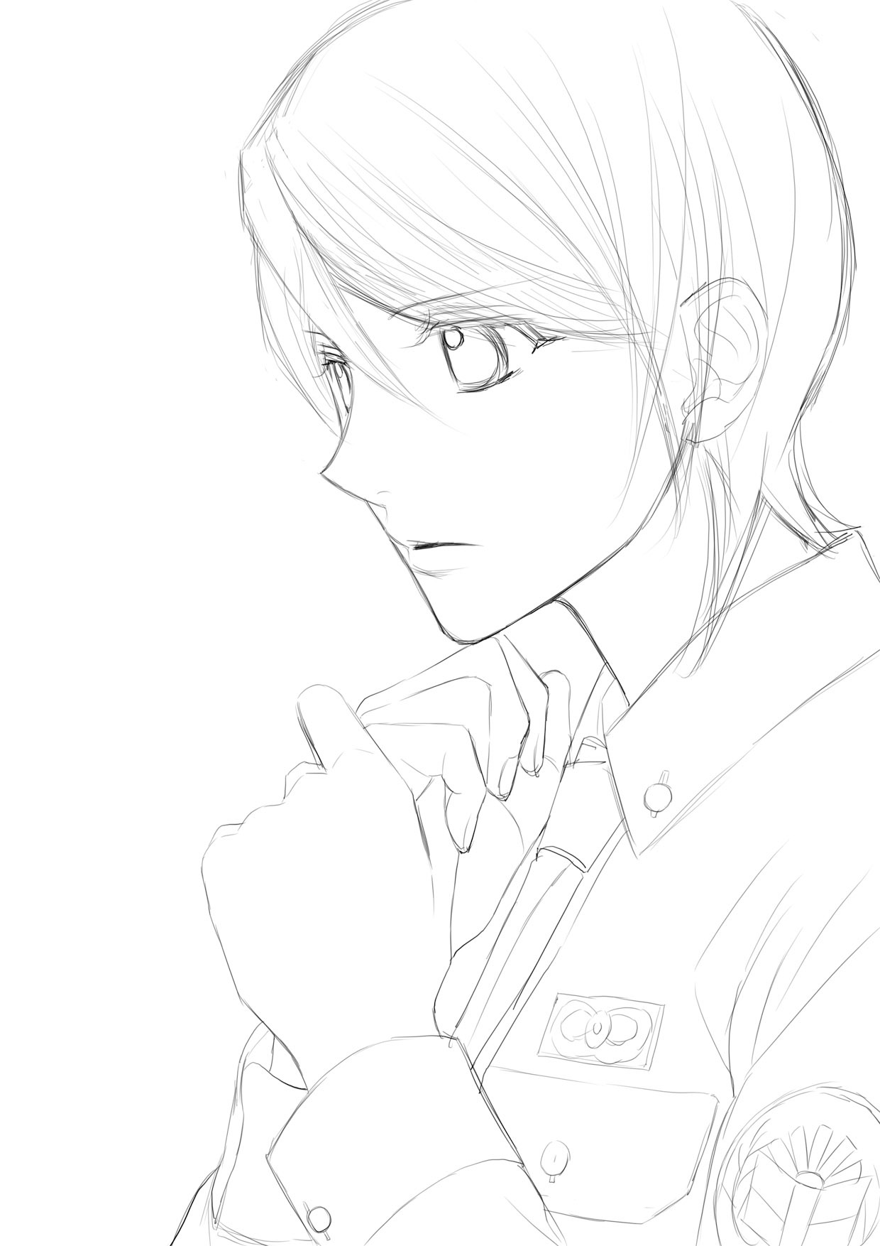 笠原のイラスト。（画像はラフ段階のもの。実際はカラーで着彩される）
