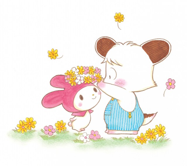 「おはよう！スパンク」とマイメロディのコラボイラスト。