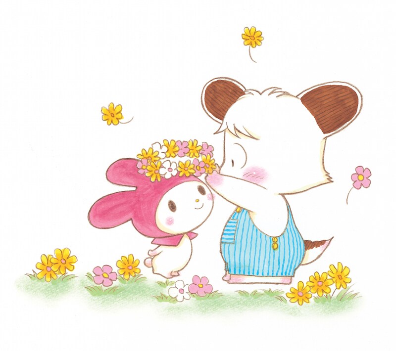 「おはよう！スパンク」とマイメロディのコラボイラスト。