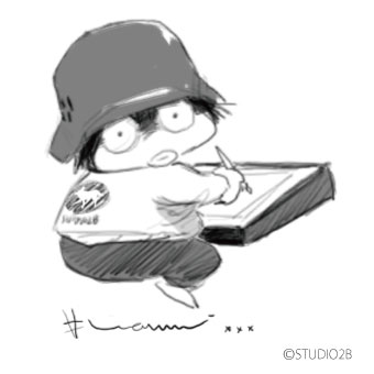 藤原カムイの自画像。