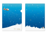 クリスマス柄のクリアファイル。