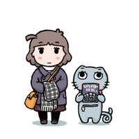 「ヤコとポコ」Tシャツにデザインされたイラスト。