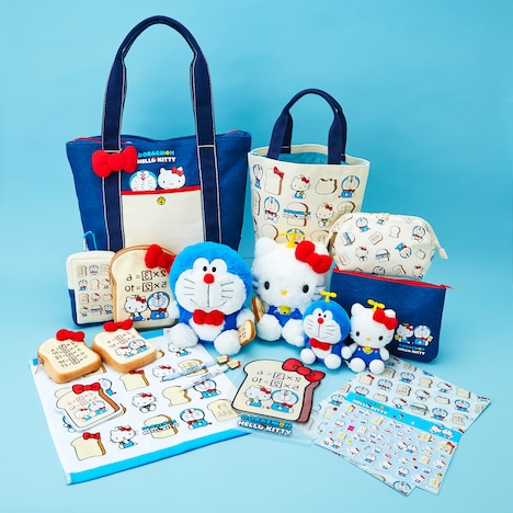 「DORAEMON × HELLO KITTY」の新作アイテム。「アンキパン」をモチーフにデザインされたグッズが多数展開されている。
