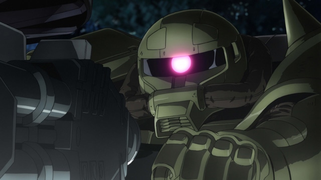 アニメ「機動戦士ガンダム サンダーボルト」の場面カット。