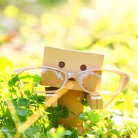 「Danboard Computer Glasses」をダンボーと並べたイメージ。