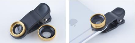 エンタミクス2016年1月号付録の「スマホ用ワイド＆マクロレンズセット」。