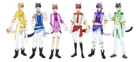 猫耳をしたイケメン6つ子の描き下ろしイラスト。