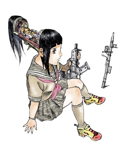 松本次郎「女子攻兵」カット