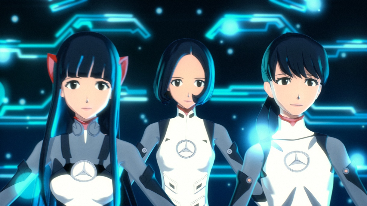 「新型Aクラス」CMの場面写真。