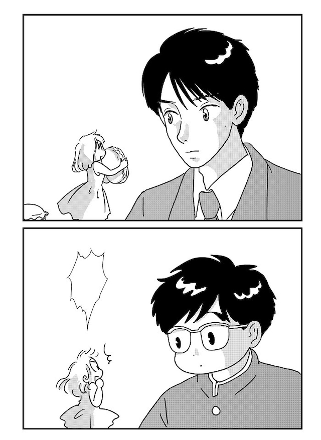 内田春菊の描き下ろしエッセイより。中川大志バージョンの南くん（上）と原作バージョンの南くん。