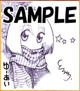 サイン入り色紙のサンプル。