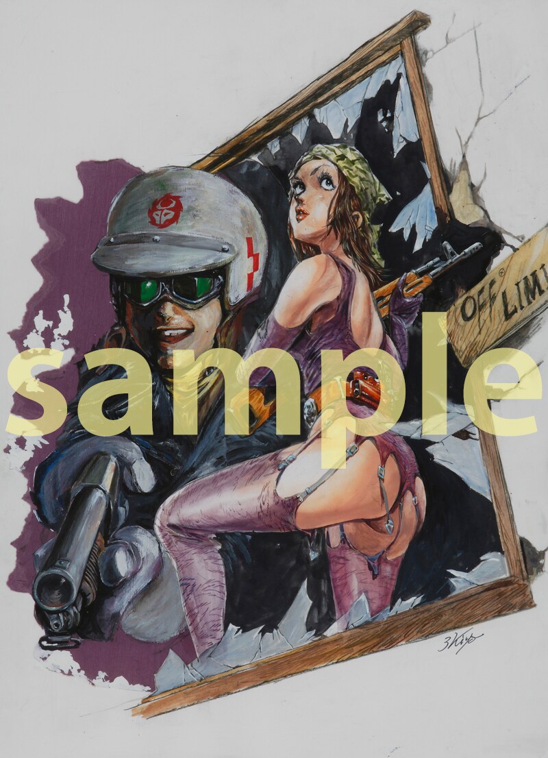 望月三起也「ワイルド7」の複製原画全7種、飛葉らの新作イラストも