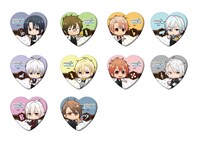 トレーディングハート型缶バッジのラインナップ。(c) アイドリッシュセブン Deformer illust. あかね（アニメイト）