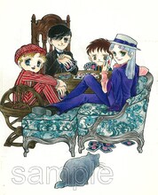 「三原順 ランチトートバッグA」にプリントされるイラスト。またこのイラストは「三原順 プリマグラフィー（超高級印刷複製原画）C」にも使用される予定。