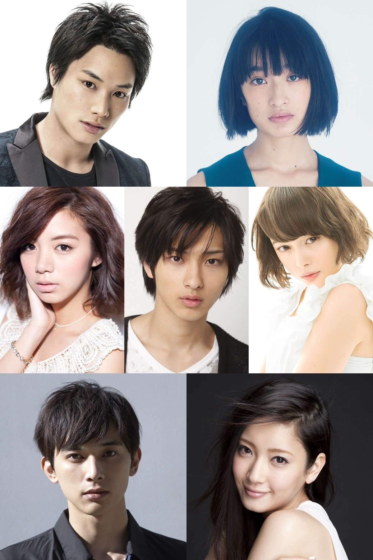 （上段左から）鈴木伸之、門脇麦、（中段左から）池田エライザ、横浜流星、玉城ティナ、（下段左から）吉沢亮、菜々緒。