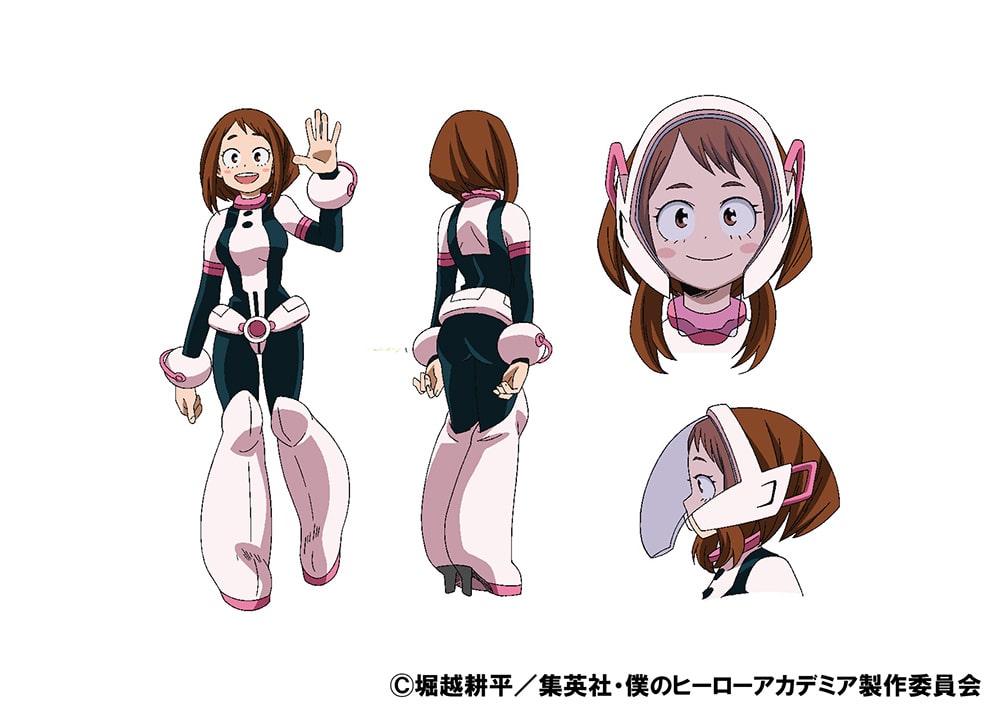 ヒーローコスチュームを着用した麗日お茶子の設定画。 - 「ヒロアカ 
