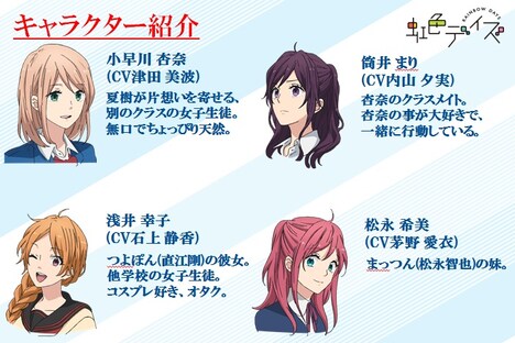 「虹色デイズ」の女性キャラクター。