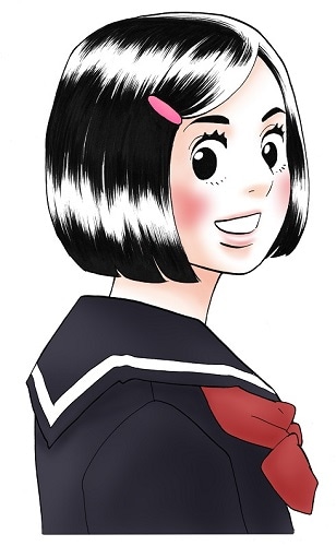 初公開された中学生時代の倫子のイラスト。