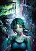 「BLACK LAGOON」の「アクリルフレーム付き直筆サイン入り複製原画」。