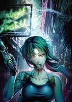 「BLACK LAGOON」の「アクリルフレーム付き直筆サイン入り複製原画」。