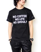 NO COFFEE  Tシャツ　黒ver.の着用イメージ。