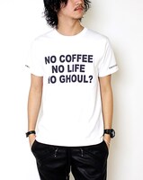 NO COFFEE  Tシャツ　白ver.の着用イメージ。