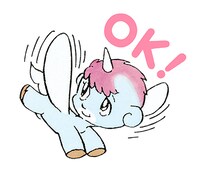 LINEスタンプ「ユニコ1」より。
