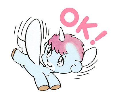 LINEスタンプ「ユニコ1」より。