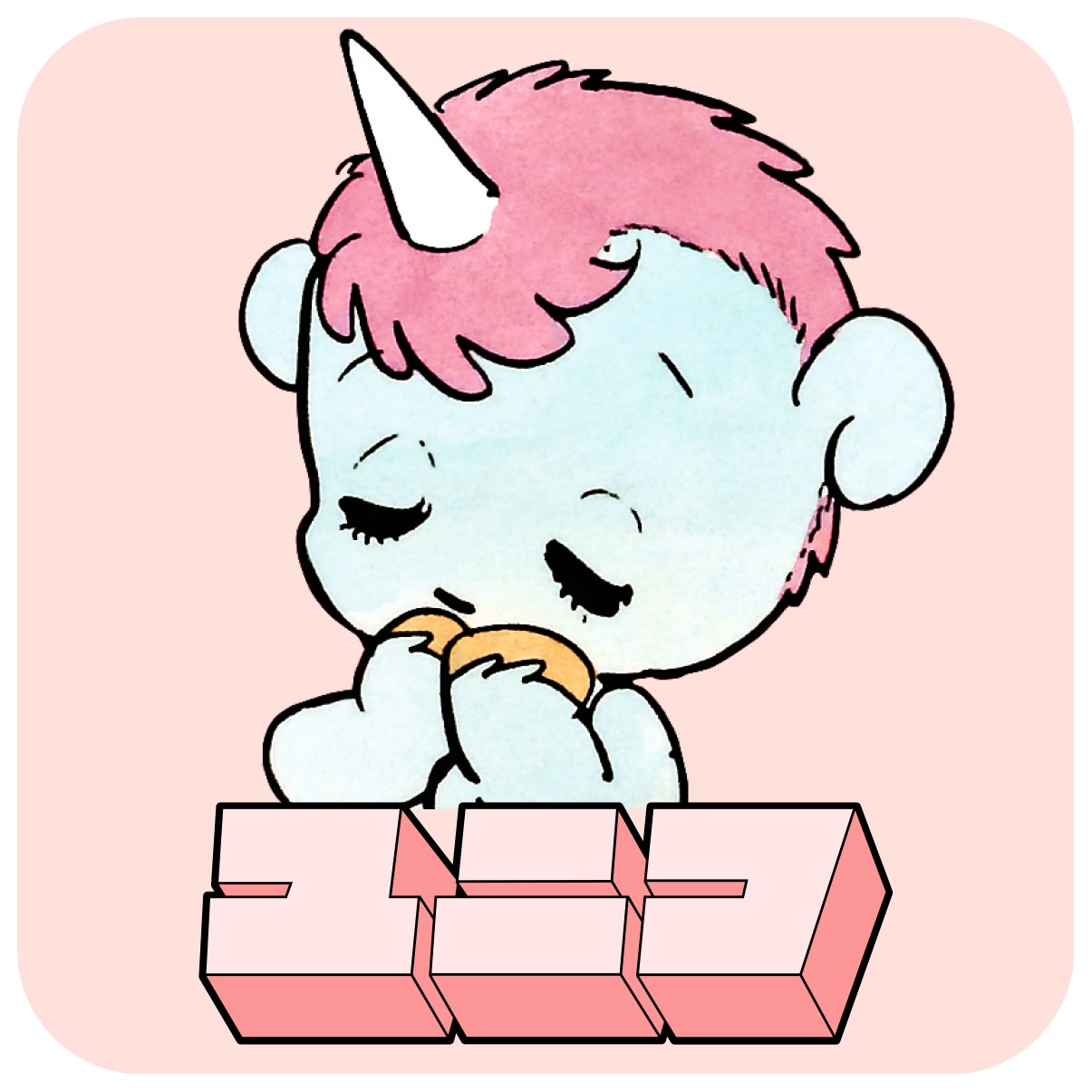 LINEスタンプ「ユニコ1」のメイン画像。